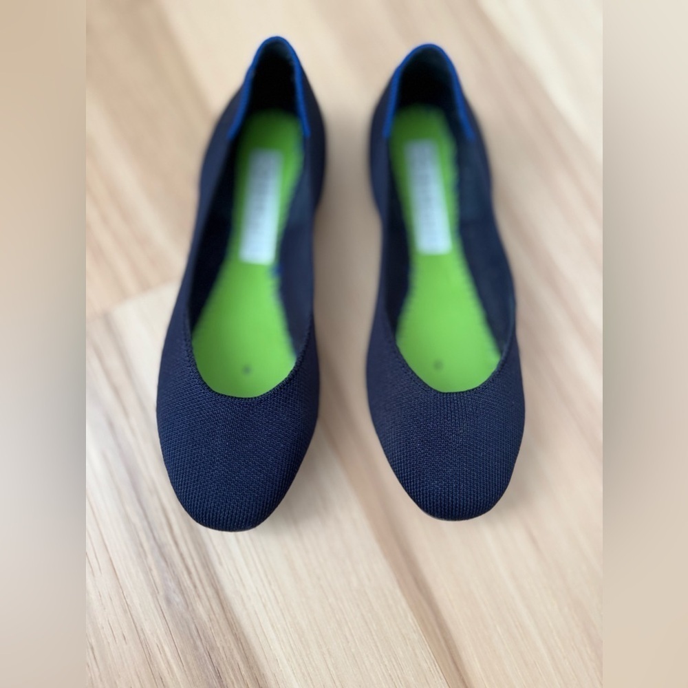Rothy’s navy flats square toe size W8.5 - Picture 3 of 10